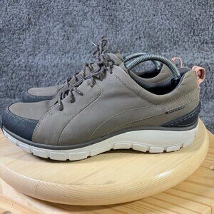 Clarks Wave Walk Shoe Womens Size 10 Wide Nubuck Leather Brown Casual Sneaker